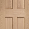 Three Folding Doors & Frame Kit - Victorian Oak 4 Panel 3+0 - No Raised Mouldings - Prefinished