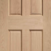 Bespoke Victorian Oak 4 Panel Double Frameless Pocket Door Detail - No Raised Mouldings