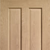 Three Folding Doors & Frame Kit - Victorian Oak 4 Panel 3+0 - No Raised Mouldings - Prefinished