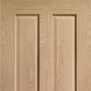 Three Folding Doors & Frame Kit - Victorian Oak 4 Panel 2+1 - No Raised Mouldings - Prefinished