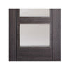 Three Folding Doors & Frame Kit - Vancouver 4 Pane Ash Grey 3+0 - Clear Glass - Prefinished