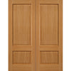 J B Kind Oak Trent 2 Panel Door Pair