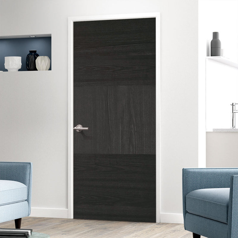 Tres Charcoal Black Flush Fire Door - 30 Minute Fire Rated - Prefinished