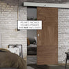 Single Sliding Door & Wall Track - Tres Walnut Flush Door - Prefinished