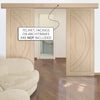 Bespoke Thruslide Surface Treviso Oak Flush - Sliding Double Door and Track Kit - Prefinished