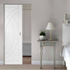 Bespoke Treviso Flush Single Frameless Pocket Door - White Primed