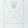 Bespoke Treviso White Primed Oak Glazed Single Frameless Pocket Door Detail