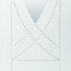 Bespoke Treviso White Primed Glazed Double Frameless Pocket Door Detail