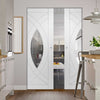 Treviso Absolute Evokit Double Pocket Door - Clear Glass  - Primed