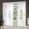 Bespoke Thruslide Treviso Glazed - 3 Sliding Doors and Frame Kit - White Primed