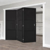 Three Folding Doors & Frame Kit - Tribeca 3 Panel Black Painted 3+0 - Prefinished