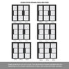 Room Divider - Tribeca 3 Pane Black Clear Reeded Glass Prefinished Double Doors with Single Side