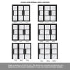ThruEasi Room Divider - Tribeca 3 Pane Black Clear Reeded Glass Prefinished Double Doors with Single Side