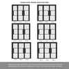 ThruEasi Room Divider - Tribeca 3 Pane Black Primed Clear Reeded Glass Unfinished Double Doors with Single Side