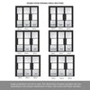 Room Divider - Tribeca 3 Pane Black Clear Glass Prefinished Double Doors with Single Side