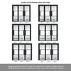 ThruEasi Room Divider - Tribeca 3 Pane Black Primed Clear Glass Unfinished Double Doors with Single Side