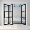 Three Folding Doors & Frame Kit - Tribeca 3 Pane Black Primed 2+1 - Clear Glass