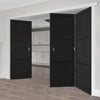 Three Folding Doors & Frame Kit - Tribeca 3 Panel Black Painted 2+1 - Prefinished