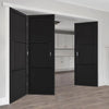 Three Folding Doors & Frame Kit - Tribeca 3 Panel Black Painted 2+1 - Prefinished