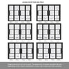 Room Divider - Tribeca 3 Pane Black Clear Reeded Glass Prefinished Double Doors with Double Sides