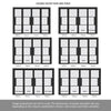 ThruEasi Room Divider - Tribeca 3 Pane Black Clear Reeded Glass Prefinished Double Doors with Double Sides