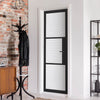 Tribeca 3 Pane Black Primed Internal Door - Clear Reeded Glass