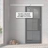 Single Sliding Door & Wall Track - Tribeca 3 Pane Black Primed Door - Tinted Glass