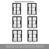 ThruEasi Room Divider - Tribeca 3 Pane Black Clear Reeded Glass Prefinished Door with Single Side