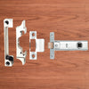 Tubular Latch Rebated, 65mm for Internal Double Doors - 2 Finishes