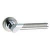 Tunis Mediterranean Lever on Rose - Satin Nickel - Polished Chrome