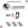 Tunis Mediterranean Fire Lever on Rose - Satin Nickel - Polished Chrome Handle Pack