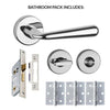 Tupai Rapido CurvaLine Adra Bathroom Lever on Round Rose - Bright Polished Chrome Handle Pack