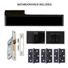 Tupai Rapido VersaLine Tobar Bathroom Lever on Long Rose - Pearl Black Decorative Plate - Pearl Black Handle Pack