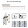 Tupai Rapido VersaLine Tobar Bathroom Lever on Long Rose - White Decorative Plate - Bright Polished Chrome Handle Pack
