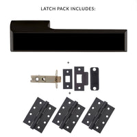 Tupai Rapido VersaLine Tobar Fire Lever on Long Rose - Pearl Black Decorative Plate - Pearl Black Handle Pack
