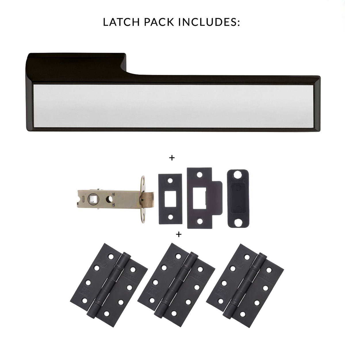 Tupai Rapido VersaLine Tobar Fire Lever on Long Rose - Polished Stainless Steel Decorative Plate - Pearl Black Handle Pack