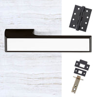 Tupai Rapido VersaLine Tobar Fire Lever on Long Rose - White Decorative Plate - Pearl Black Handle Pack