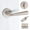 Tupai Rapido CurvaLine Adra Bathroom Lever on Round Rose - Pearl Nickel Handle Pack