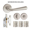 Tupai Rapido CurvaLine Adra Bathroom Lever on Round Rose - Pearl Nickel Handle Pack