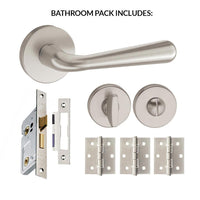 Tupai Rapido CurvaLine Adra Bathroom Lever on Round Rose - Pearl Nickel Handle Pack
