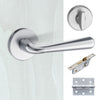 Tupai Rapido CurvaLine Adra Bathroom Lever on Round Rose - Satin Chrome Handle Pack