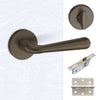 Tupai Rapido CurvaLine Adra Bathroom Lever on Round Rose - Titanium Handle Pack