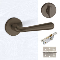 Tupai Rapido CurvaLine Adra Bathroom Lever on Round Rose - Titanium Handle Pack
