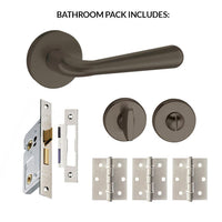 Tupai Rapido CurvaLine Adra Bathroom Lever on Round Rose - Titanium Handle Pack