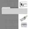 Tupai Rapido VersaLine Josa Bathroom Lever on Long Rose - Polished Stainless Steel Decorative Plate - Pearl Nickel Handle Pack