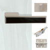 Tupai Rapido VersaLine Tobar Bathroom Lever on Long Rose - Pearl Black Decorative Plate - Pearl Nickel Handle Pack