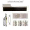 Tupai Rapido VersaLine Tobar Bathroom Lever on Long Rose - Pearl Black Decorative Plate - Pearl Nickel Handle Pack