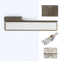 Tupai Rapido VersaLine Tobar Bathroom Lever on Long Rose - Polished Stainless Steel Decorative Plate - Titanium Handle Pack