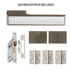 Tupai Rapido VersaLine Tobar Bathroom Lever on Long Rose - Polished Stainless Steel Decorative Plate - Titanium Handle Pack