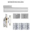 Tupai Rapido VersaLine Tobar Bathroom Lever on Long Rose - Polished Stainless Steel Decorative Plate - Satin Chrome Handle Pack